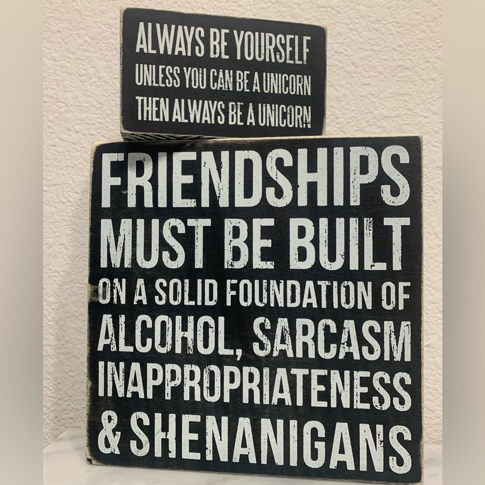 Keep Sake Inspirational Quote Wooden Sign/Decor Set of 2